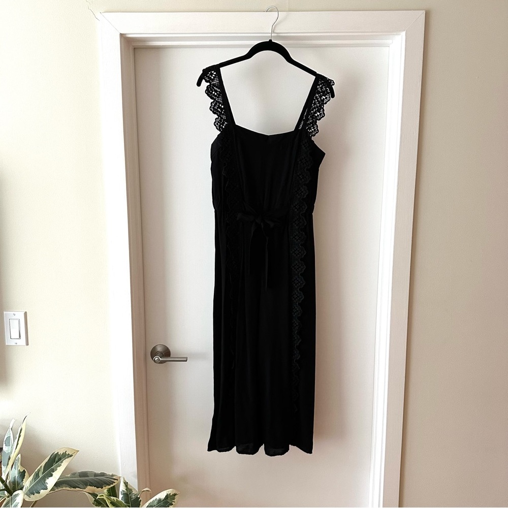 farrow black lace trim jumpsuit
